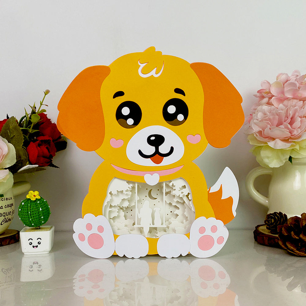 Dog And Mistress – 3D Box SVG File for Cricut & Silhouette