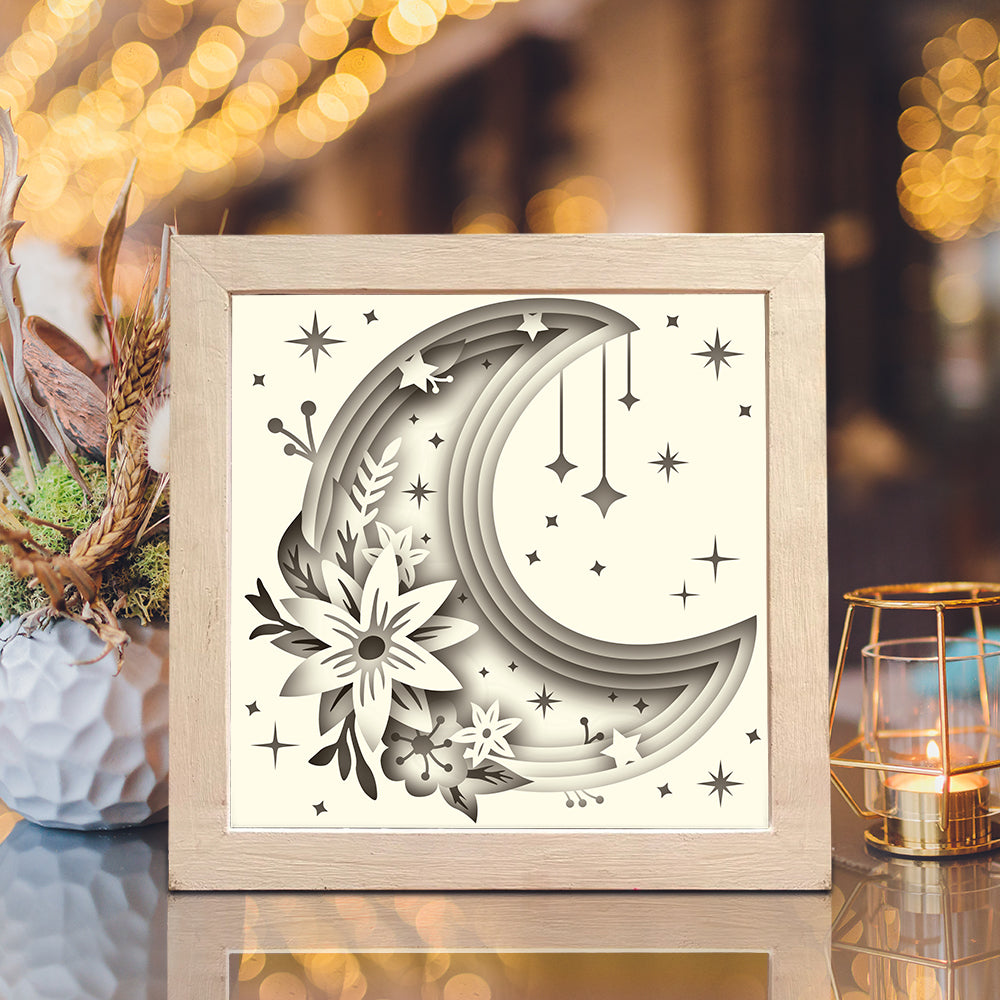 Moon Flower – 3D Shadow Box SVG File for Cricut & Silhouette