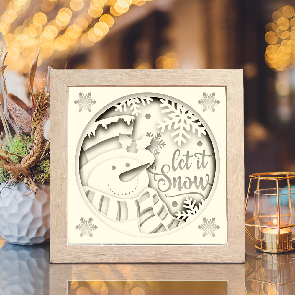 Christmas Snowman 10 – 3D Shadow Box SVG File for Cricut & Silhouette