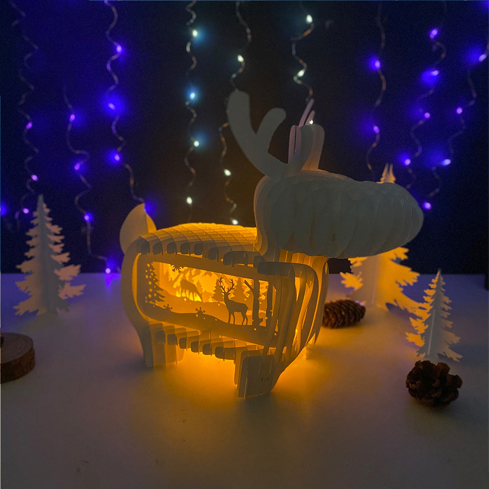 Xmas Deer – 3D Pop-Up Card SVG File for Cricut & Silhouette
