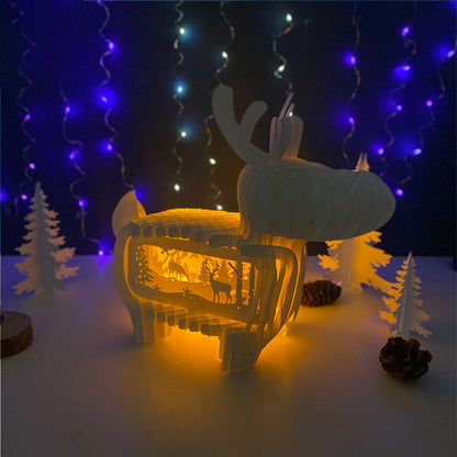 Xmas Deer – 3D Pop-Up Card SVG File for Cricut & Silhouette