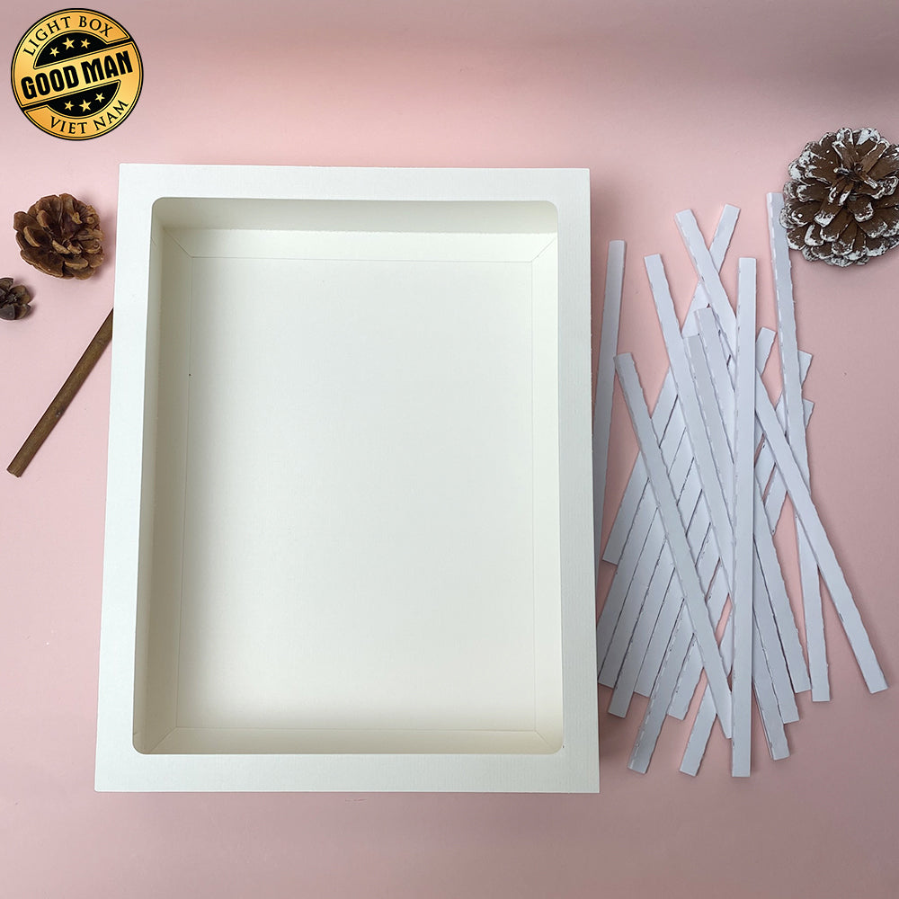 Paper Spacers And Frame Digital File DIY For Rectangle Box – 3D Box SVG File for Cricut & Silhouette