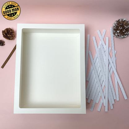 Paper Spacers And Frame Digital File DIY For Rectangle Box – 3D Box SVG File for Cricut & Silhouette