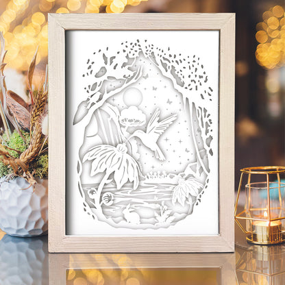 Hummingbird 1 – 3D Lightbox SVG File for Cricut & Silhouette