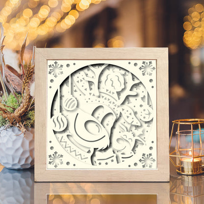 Rudolph 3 – 3D Christmas Paper Cut Shadow Box File - Cricut File - (8x8 inches) - VEKTOR KRAFT