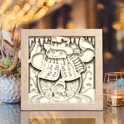 Christmas Snowman 8 – 3D Shadow Box SVG File for Cricut & Silhouette
