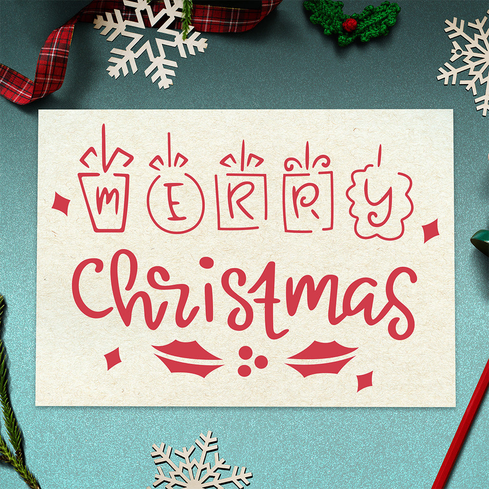 Merry Christmas Card - Christmas Cricut File - VEKTOR KRAFT