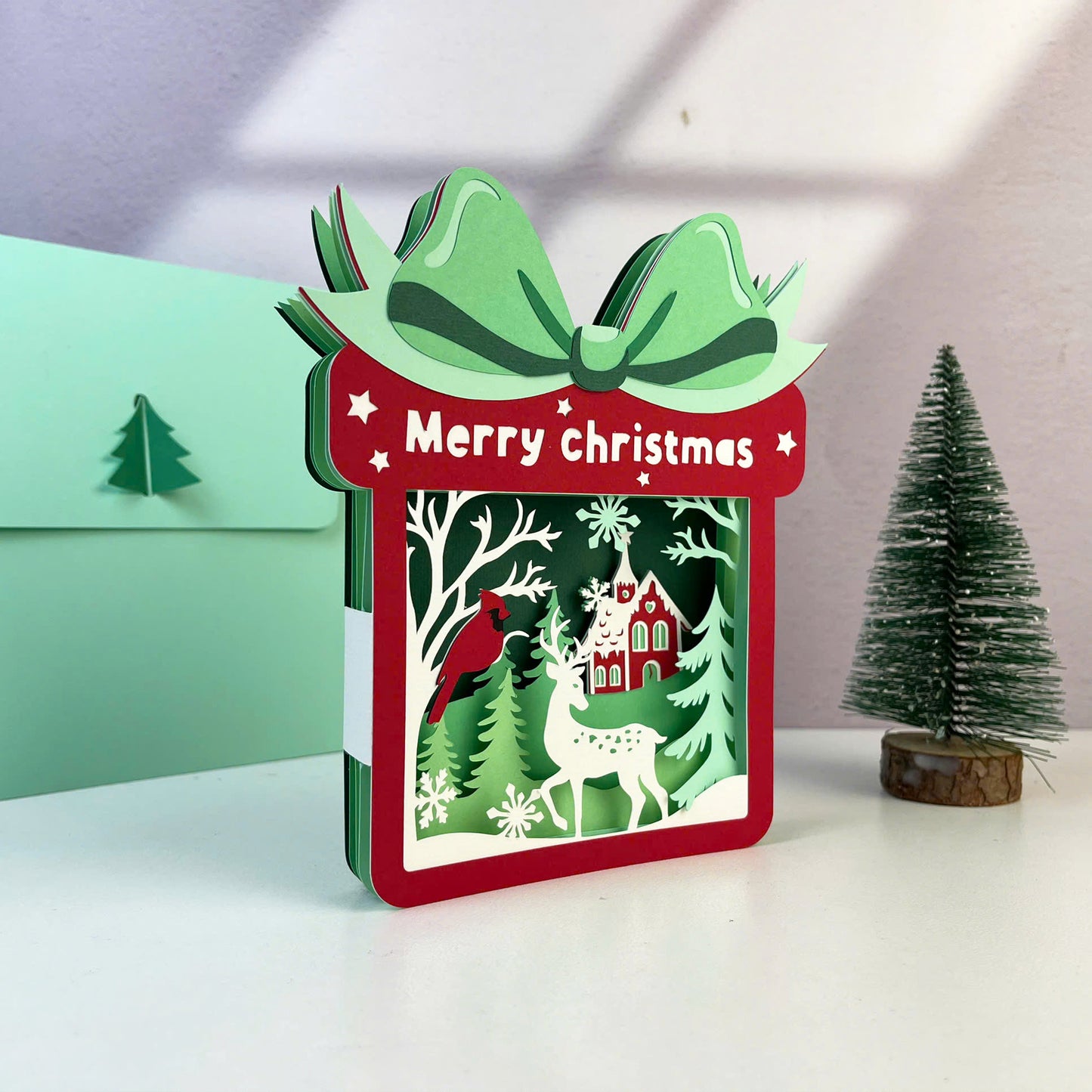 Winter Christmas Scene – 3D Pop-Up Card SVG File for Cricut & Silhouette