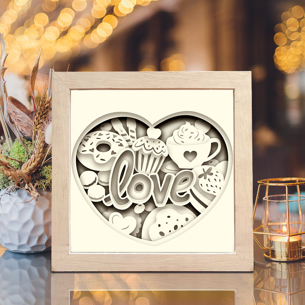 Cake Love – 3D Shadow Box SVG File for Cricut & Silhouette