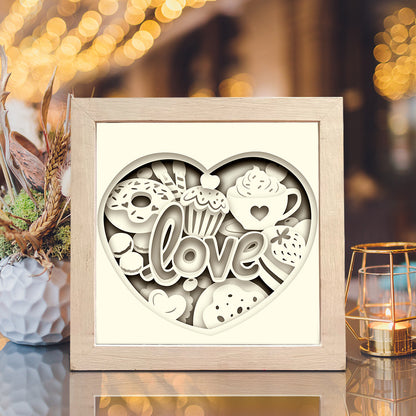 Cake Love – 3D Shadow Box SVG File for Cricut & Silhouette