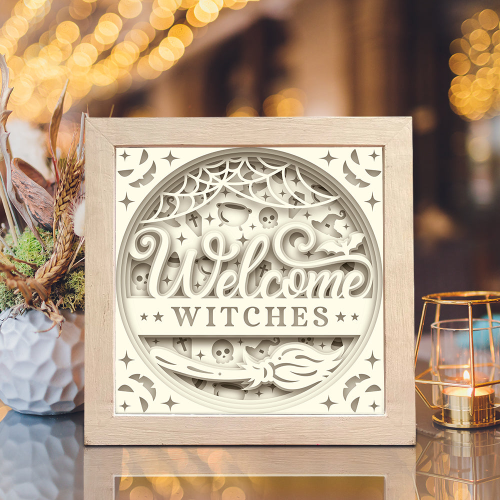 Welcome Halloween 2 – 3D Halloween Paper Cut Shadow Box File - Cricut File - (8x8 inches) - VEKTOR KRAFT