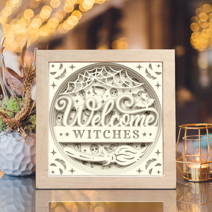 Welcome Halloween 2 – 3D Halloween Paper Cut Shadow Box File - Cricut File - (8x8 inches) - VEKTOR KRAFT