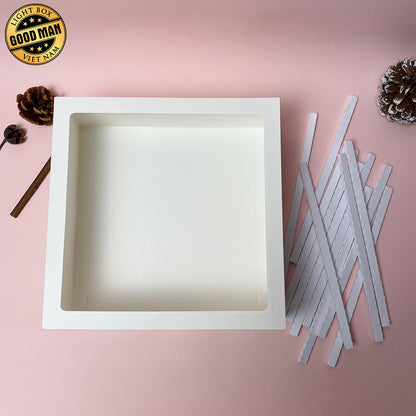 Paper Spacers And Frame Digital File DIY For Square Box – 3D Box SVG File for Cricut & Silhouette