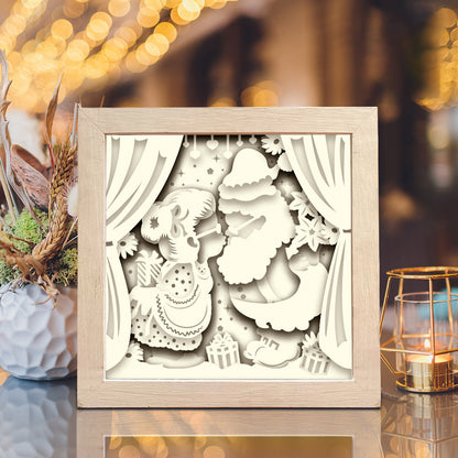 Christmas Couple – 3D Shadow Box SVG File for Cricut & Silhouette