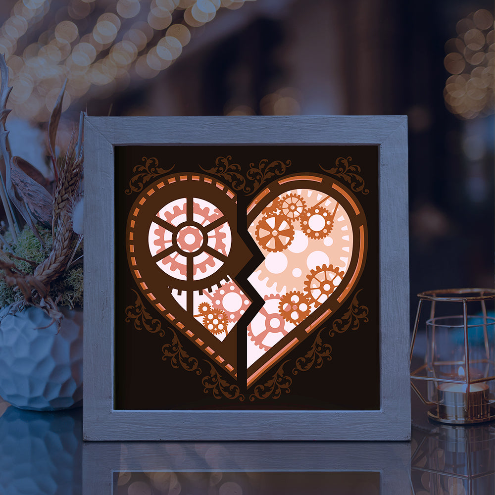 Heart Gear 1 – 3D Lightbox SVG File for Cricut & Silhouette