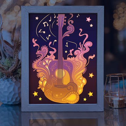 Guitar – 3D Lightbox SVG File for Cricut & Silhouette