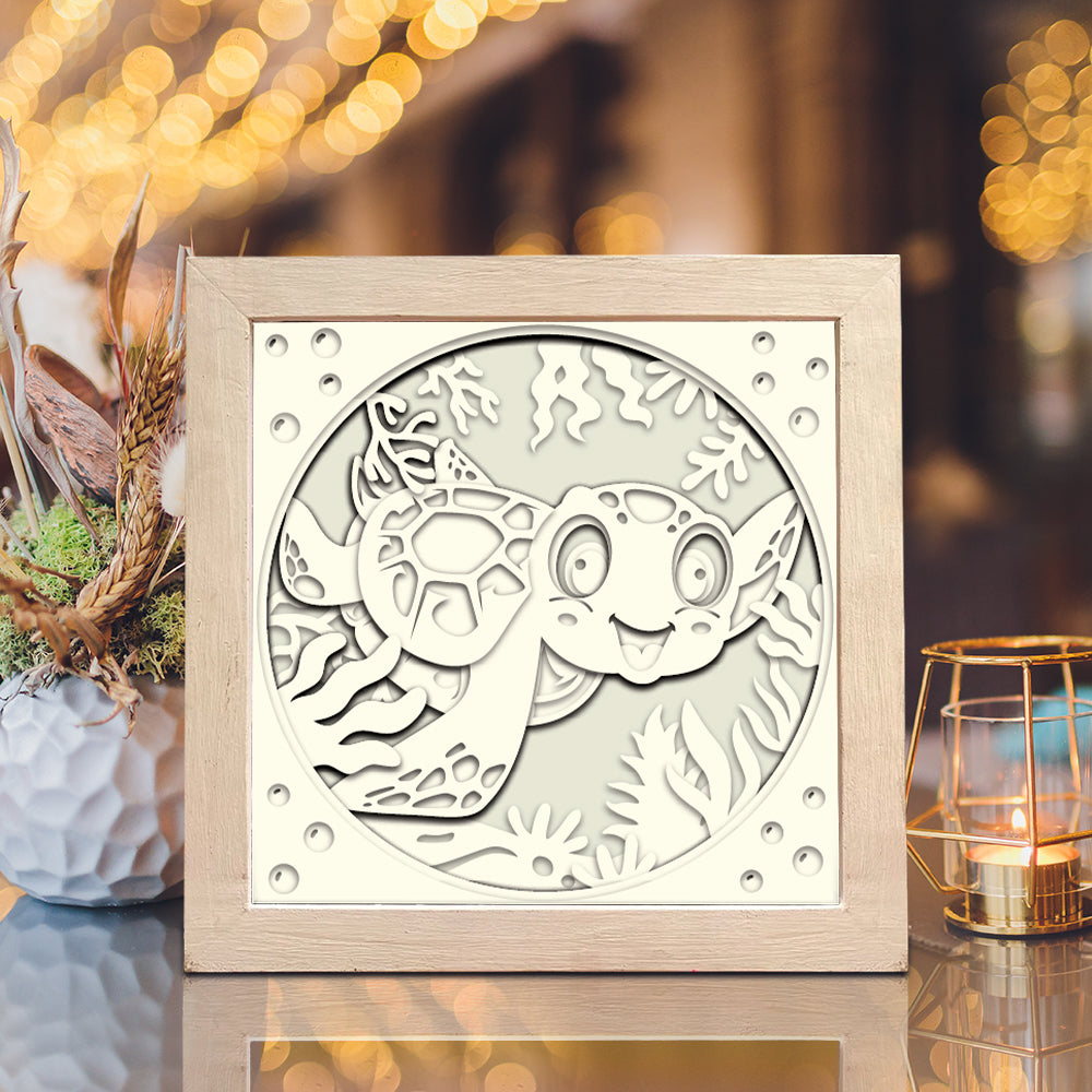 Sea Turtle 5 – 3D Animal Paper Cut Shadow Box File - Cricut File - (8x8 inches) - VEKTOR KRAFT