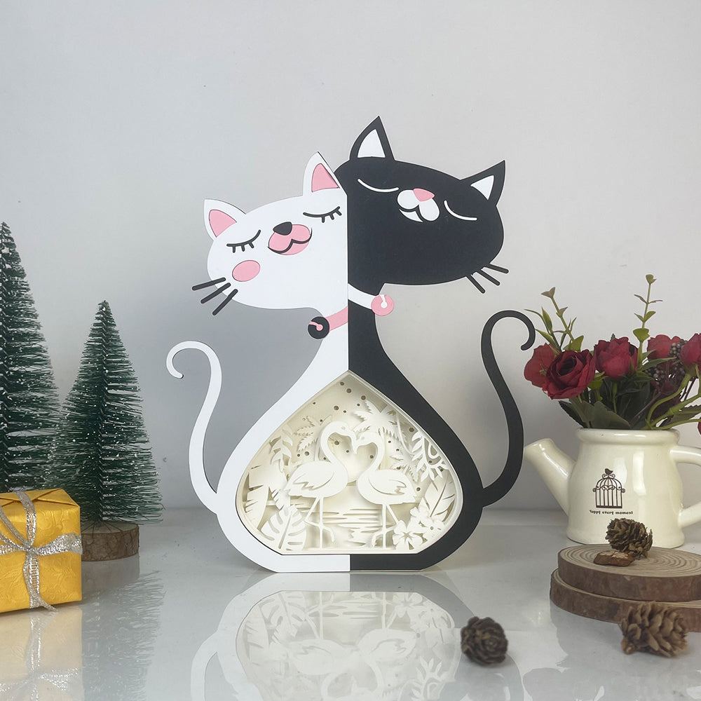 Flamingo Couple – 3D Cat Love Box File - Cricut File - VEKTOR KRAFT