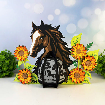 Horse 1 - 3D Animal Paper Cut Lantern File  - Cricut File  - VEKTOR KRAFT