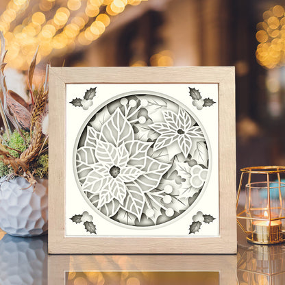 Poinsettia – 3D Christmas Paper Cut Shadow Box File - Cricut File - (8x8 inches) - VEKTOR KRAFT