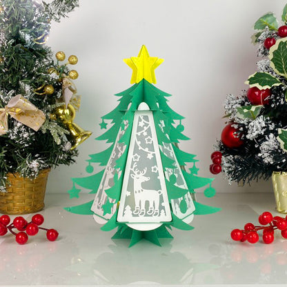 Christmas Deer – 3D Lantern SVG File for Cricut & Silhouette