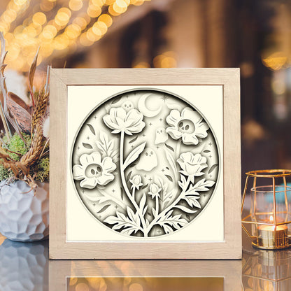 Flowers Ghost – 3D Shadow Box SVG File for Cricut & Silhouette