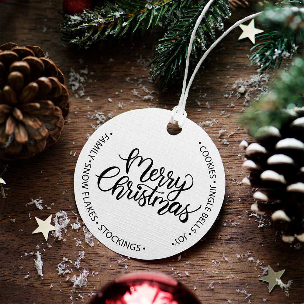 Merry Christmas Round - Christmas Cricut File - VEKTOR KRAFT