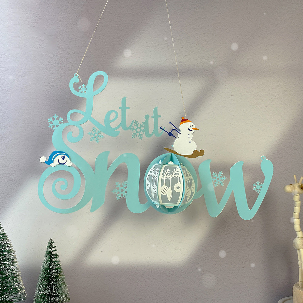 Let It Snow - 3D Christmas Lantern File - Cricut File  - VEKTOR KRAFT