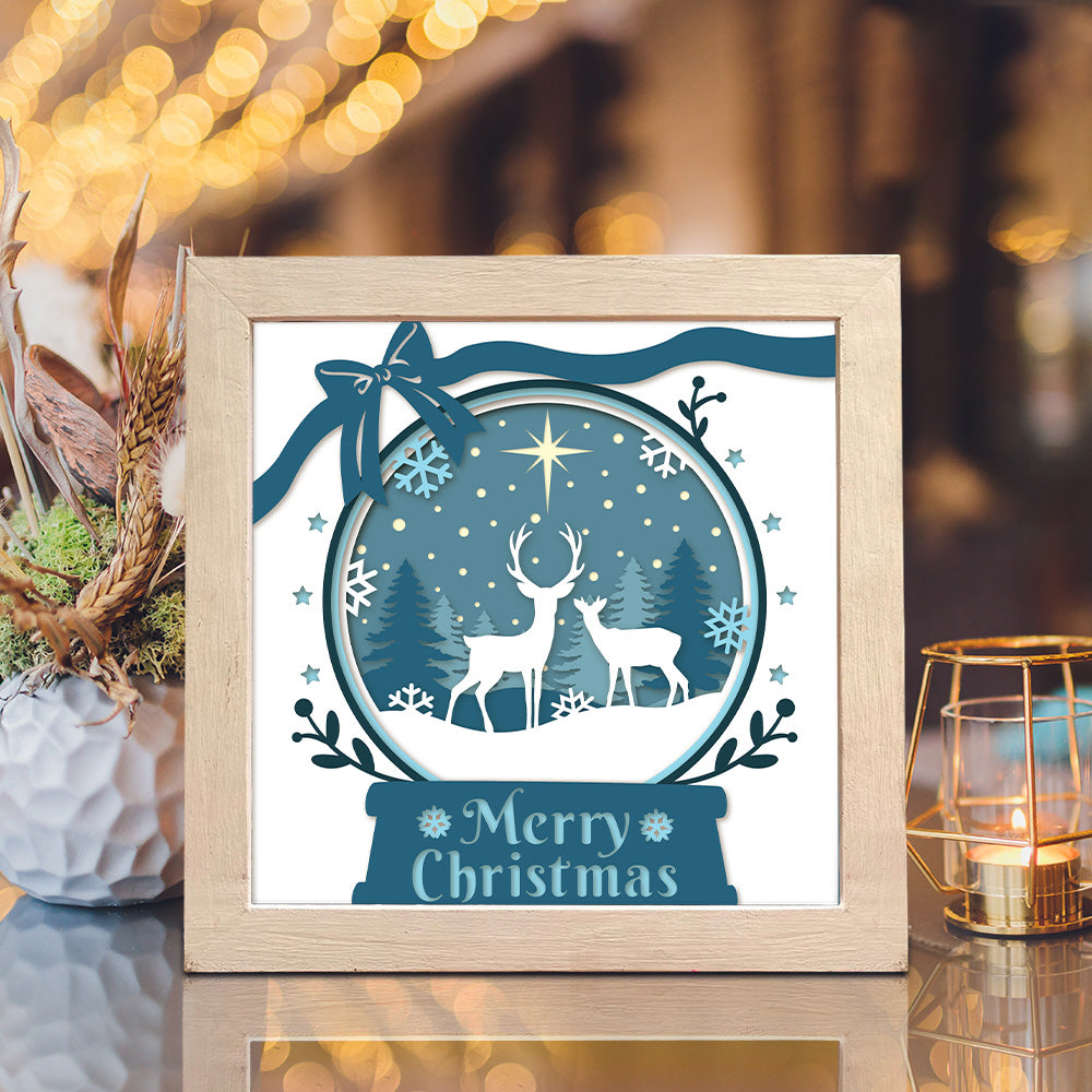 Merry Christmas Deer 3 – 3D Shadow Box SVG File for Cricut & Silhouette