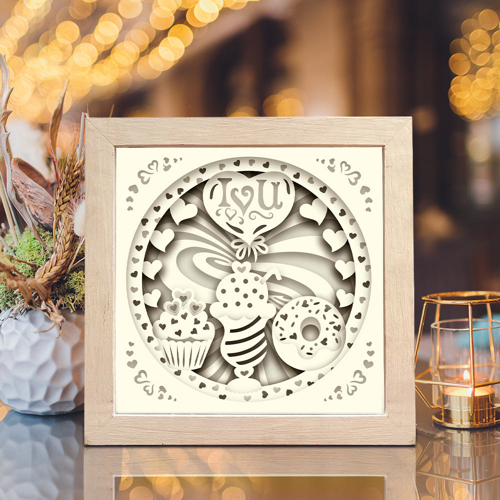 Love Cake – 3D Valentine Paper Cut Shadow Box File - Cricut File - (8x8 inches) - VEKTOR KRAFT
