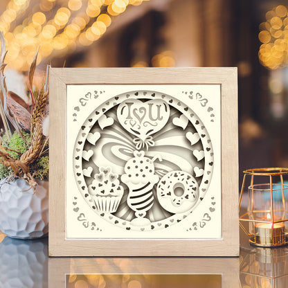 Love Cake – 3D Valentine Paper Cut Shadow Box File - Cricut File - (8x8 inches) - VEKTOR KRAFT