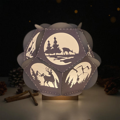 Deer – 3D Lantern SVG File for Cricut & Silhouette