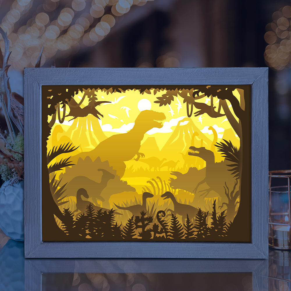 Dinosaur 1 – 3D Lightbox SVG File for Cricut & Silhouette