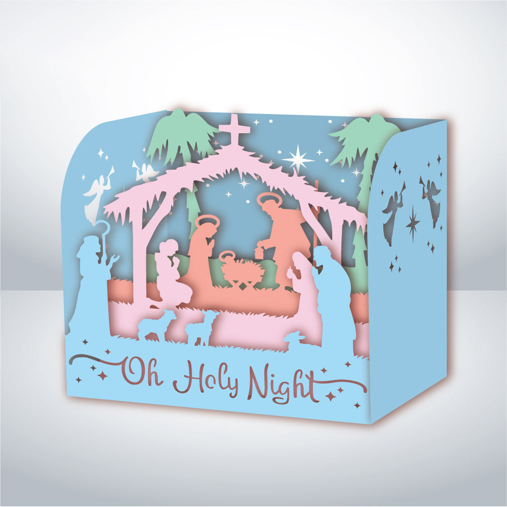 Oh Holy Night – 3D Pop-Up Card SVG File for Cricut & Silhouette