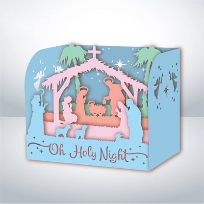 Oh Holy Night – 3D Pop-Up Card SVG File for Cricut & Silhouette