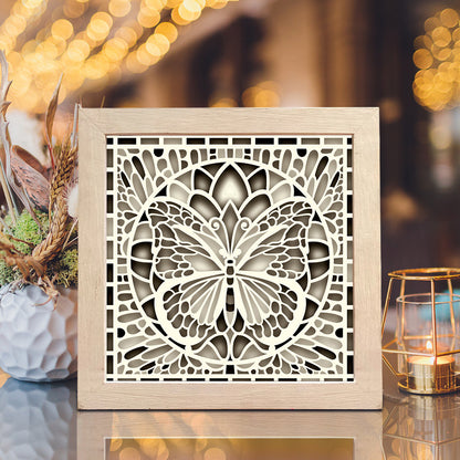Butterfly Glass Style – 3D Shadow Box SVG File for Cricut & Silhouette