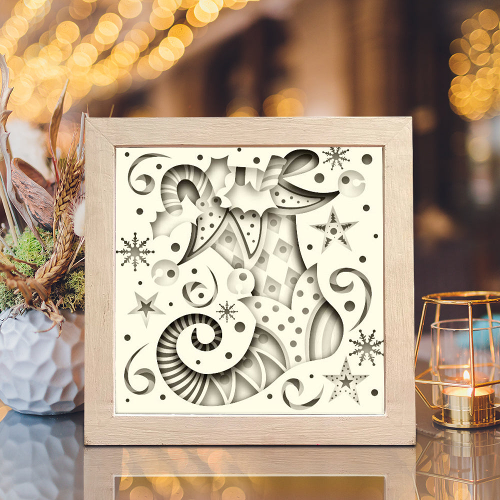 Elf Shoes 2 – 3D Shadow Box SVG File for Cricut & Silhouette