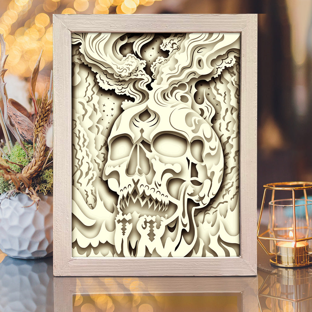 Skull 3 – 3D Shadow Box SVG File for Cricut & Silhouette