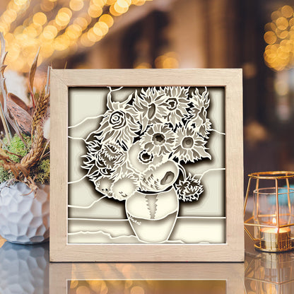 Sunflowers – 3D Shadow Box SVG File for Cricut & Silhouette