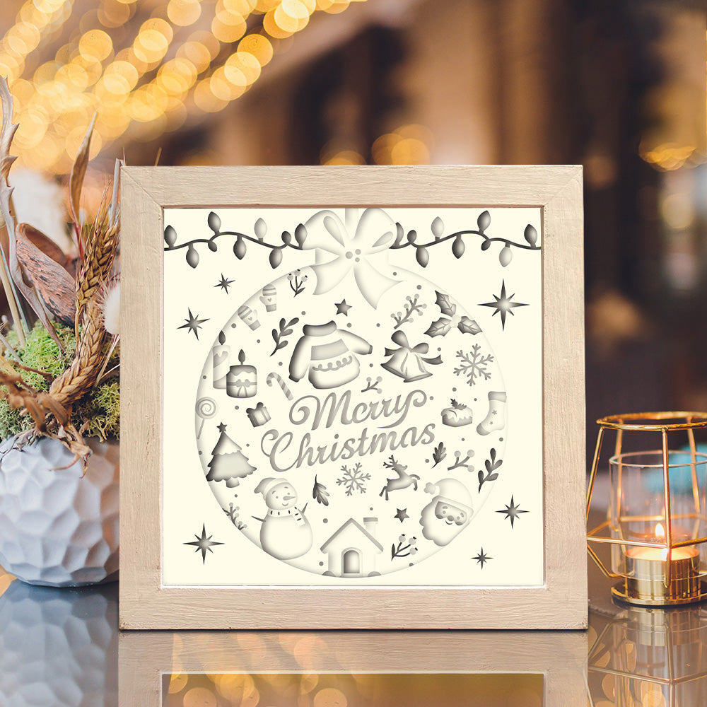 Merry Christmas 8 – 3D Shadow Box SVG File for Cricut & Silhouette