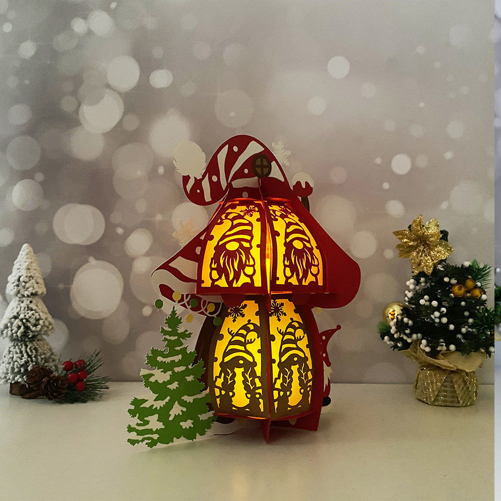 Mushroom Xmas 3 - 3D Christmas Lantern File - Cricut File  - VEKTOR KRAFT