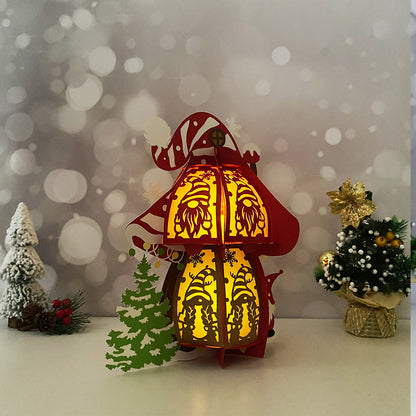 Mushroom Xmas 3 - 3D Christmas Lantern File - Cricut File  - VEKTOR KRAFT