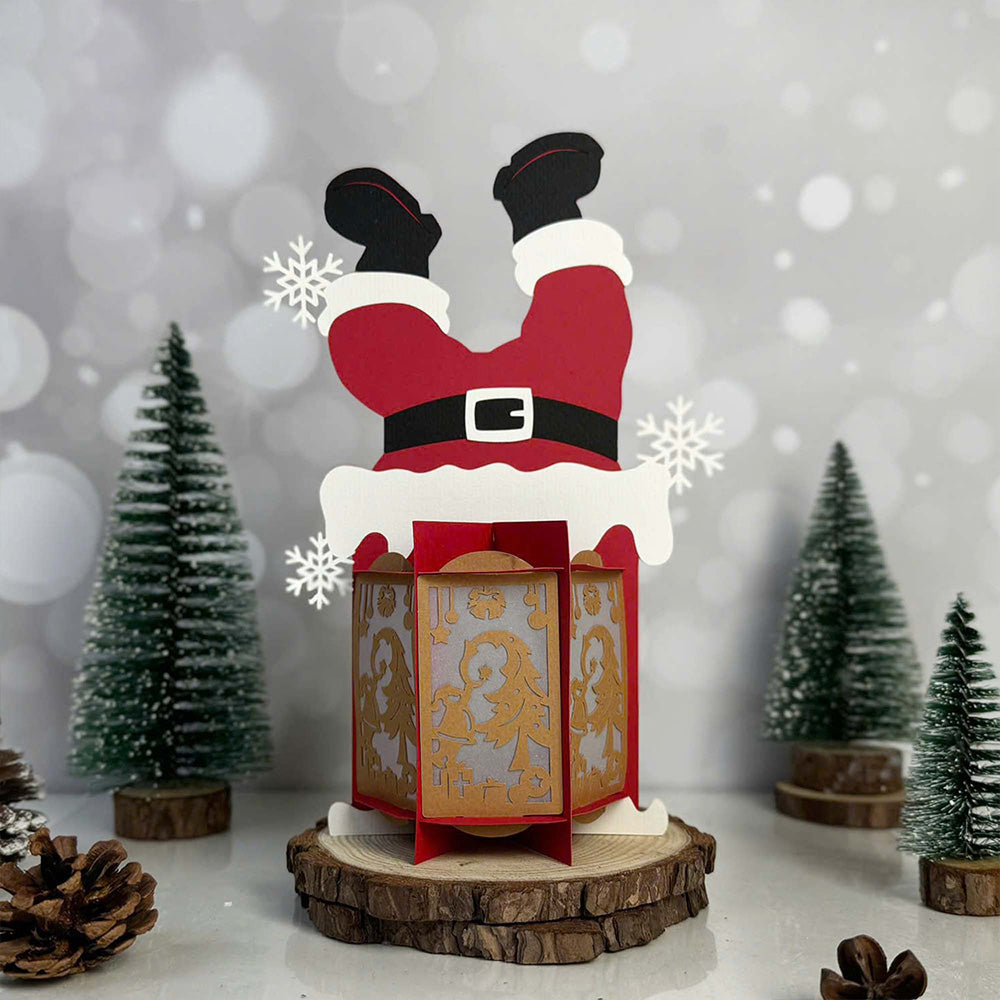 Santa Chimney - 3D Christmas Lantern File - Cricut File  - VEKTOR KRAFT