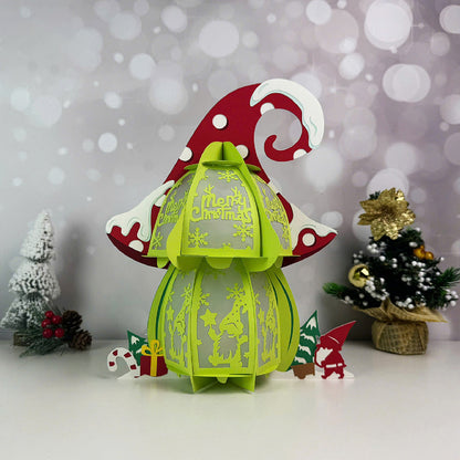 Mushroom Xmas 1 - 3D Christmas Lantern File - Cricut File  - VEKTOR KRAFT