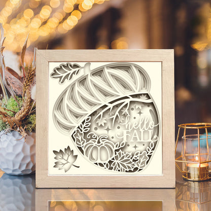 Hello Fall – 3D Shadow Box SVG File for Cricut & Silhouette