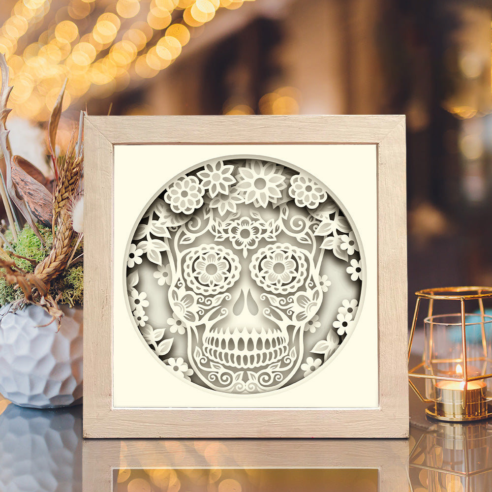 Sugar Skull – 3D Shadow Box SVG File for Cricut & Silhouette