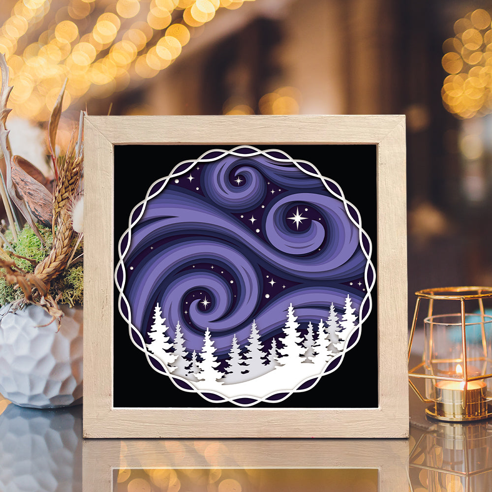 Northern Lights – 3D Shadow Box SVG File for Cricut & Silhouette