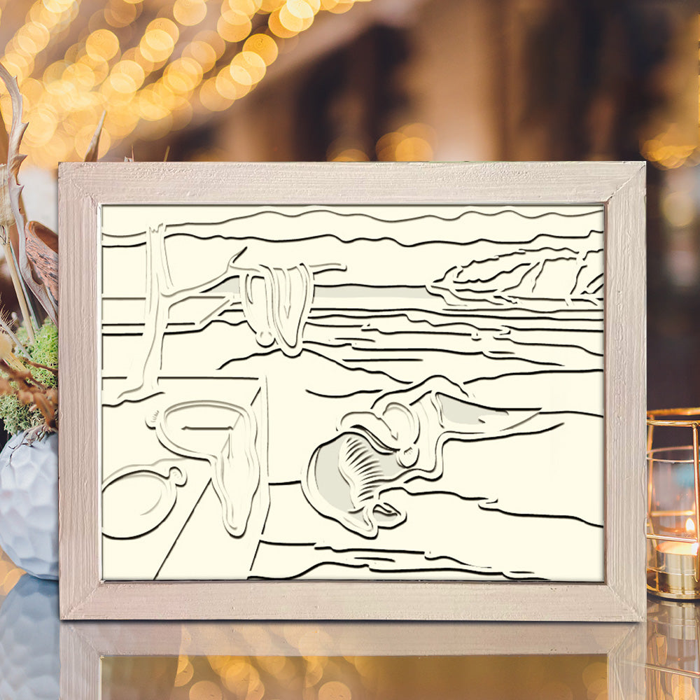 Persistence of Memory – 3D Shadow Box SVG File for Cricut & Silhouette