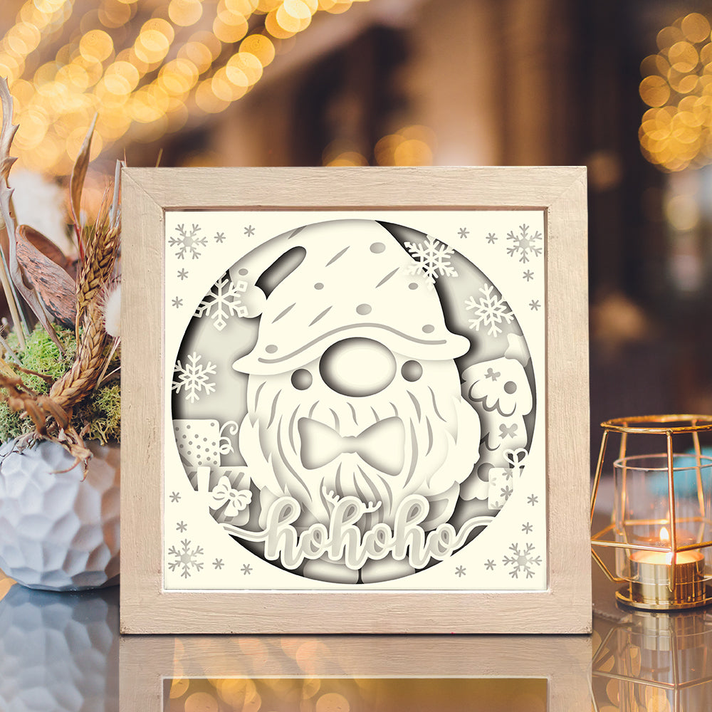 Christmas Gnome 12 – 3D Shadow Box SVG File for Cricut & Silhouette