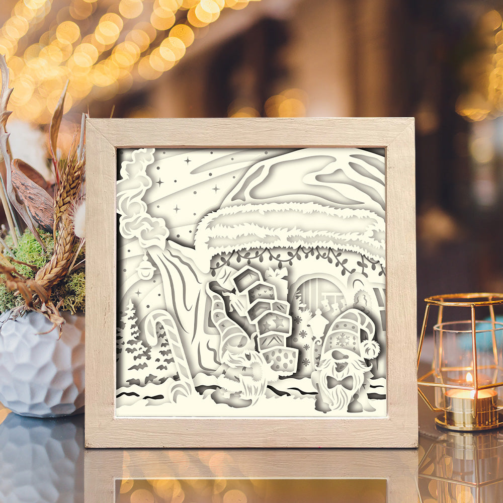 Christmas Gnome 9 – 3D Shadow Box SVG File for Cricut & Silhouette